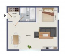 Grundriss Single-Gl�ck oder Top-Investment in Hombruch: Ruhiges Erdgeschoss mit gro�em Gestaltungspotenzial