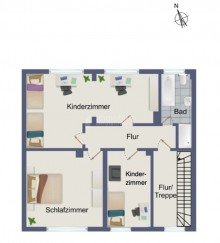 Obergeschoss Doppelhaush�lfte mit Doppelgarage, Garten und Ausbaupotential in Kamen zu verkaufen