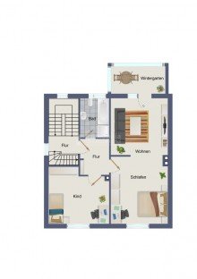 Obergeschoss Ein- bis Zweifamilienhaus mit Garage und Garten in Dortmund-Barop