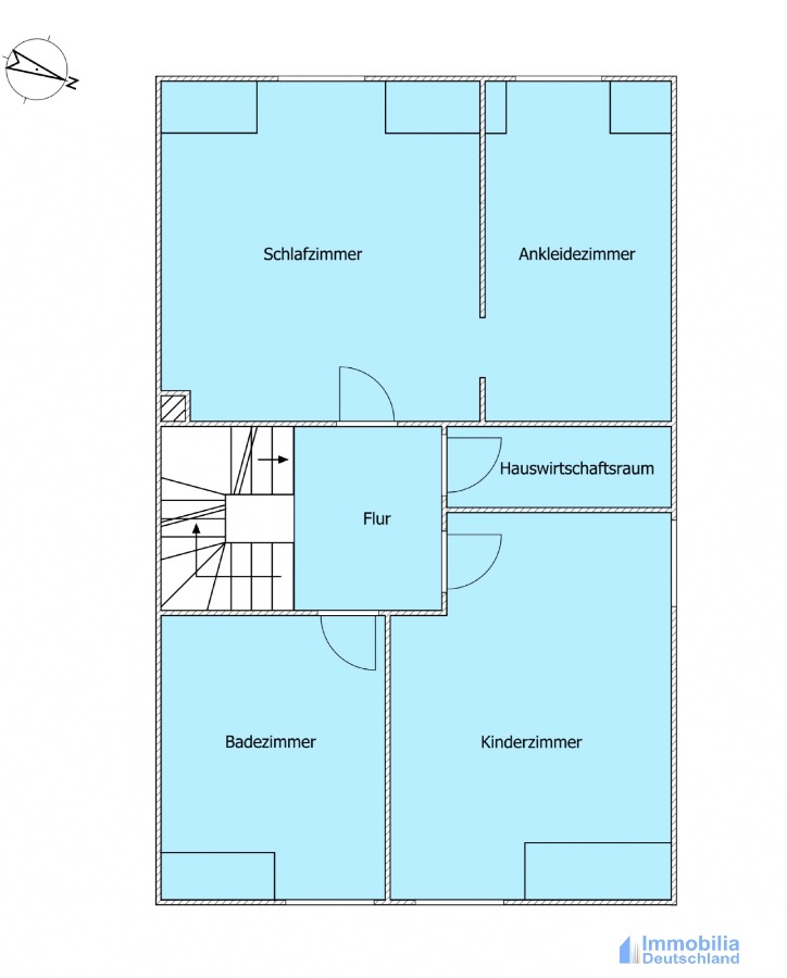 1. Obergeschoss - Grundriss Doppelhaush�lfte Bergkamen