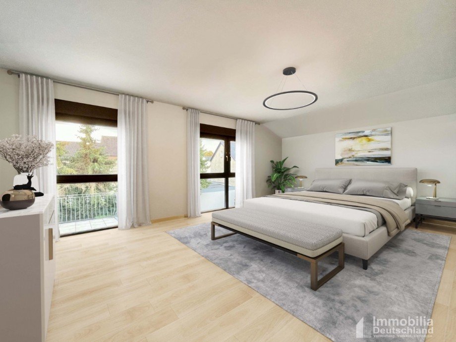 Schlafzimmer im OG, Beispiel nach Renovierung Zweifamilienhaus Dortmund