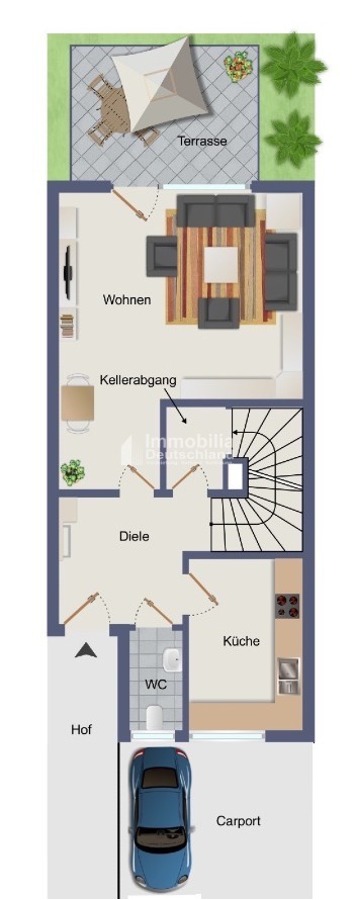 Grundriss EG Reihenmittelhaus Remscheid