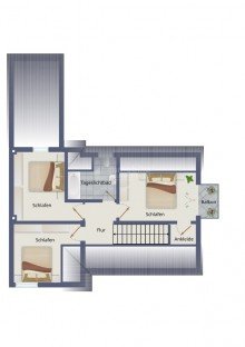 Grundriss OG Liebenswerte Doppelhaush�lfte inkl. Garage, Sauna und gro�em Garten im Dortmunder S�den