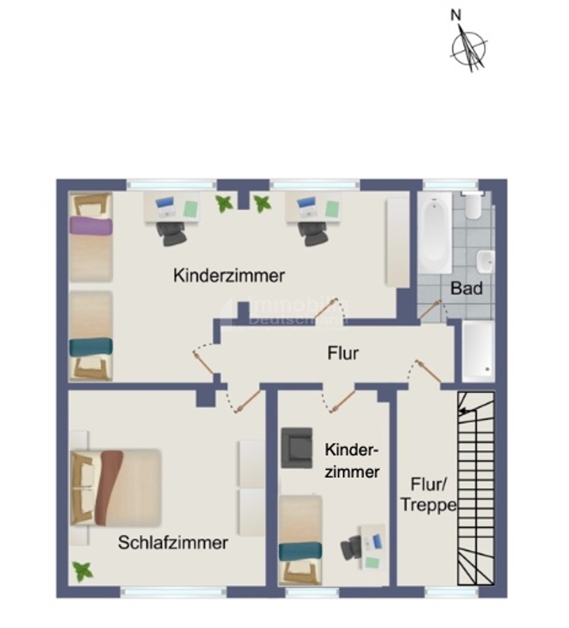Obergeschoss Doppelhaush�lfte Kamen