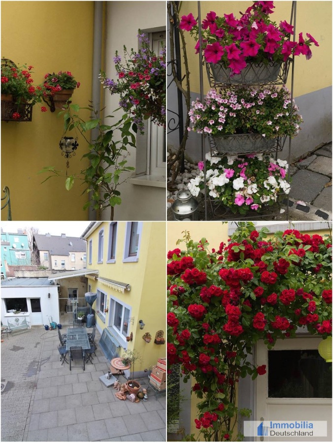 Blick in den Innenhof, Begr�nung im Sommer Mehrfamilienhaus Dortmund