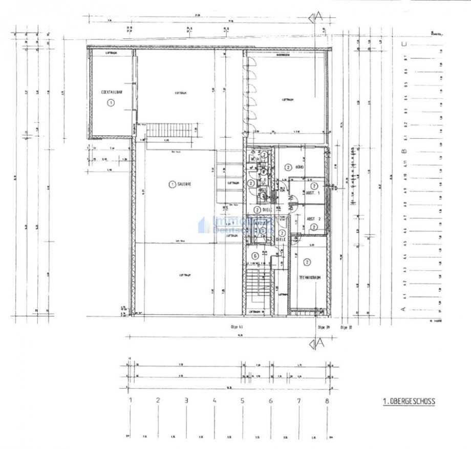 Grundriss 1.OG Gastgewerbe Dortmund