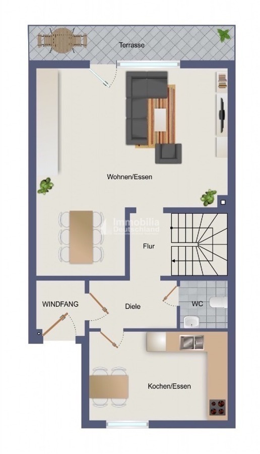 Grundriss EG Reihenmittelhaus Schwerte