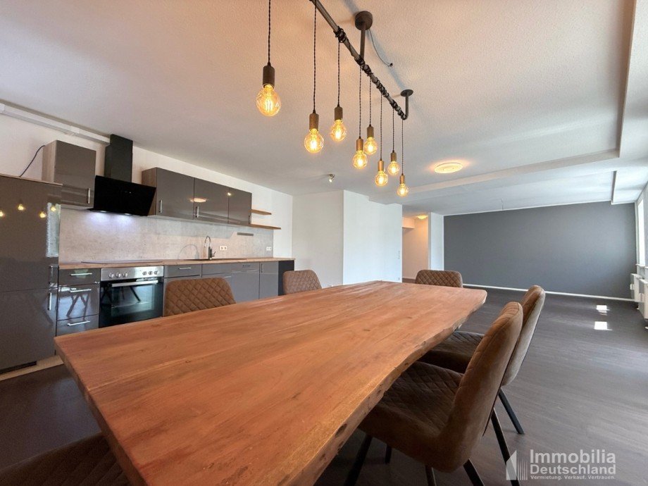 Impressionen Wohnzimmer mit offener K�che Etagenwohnung Dortmund