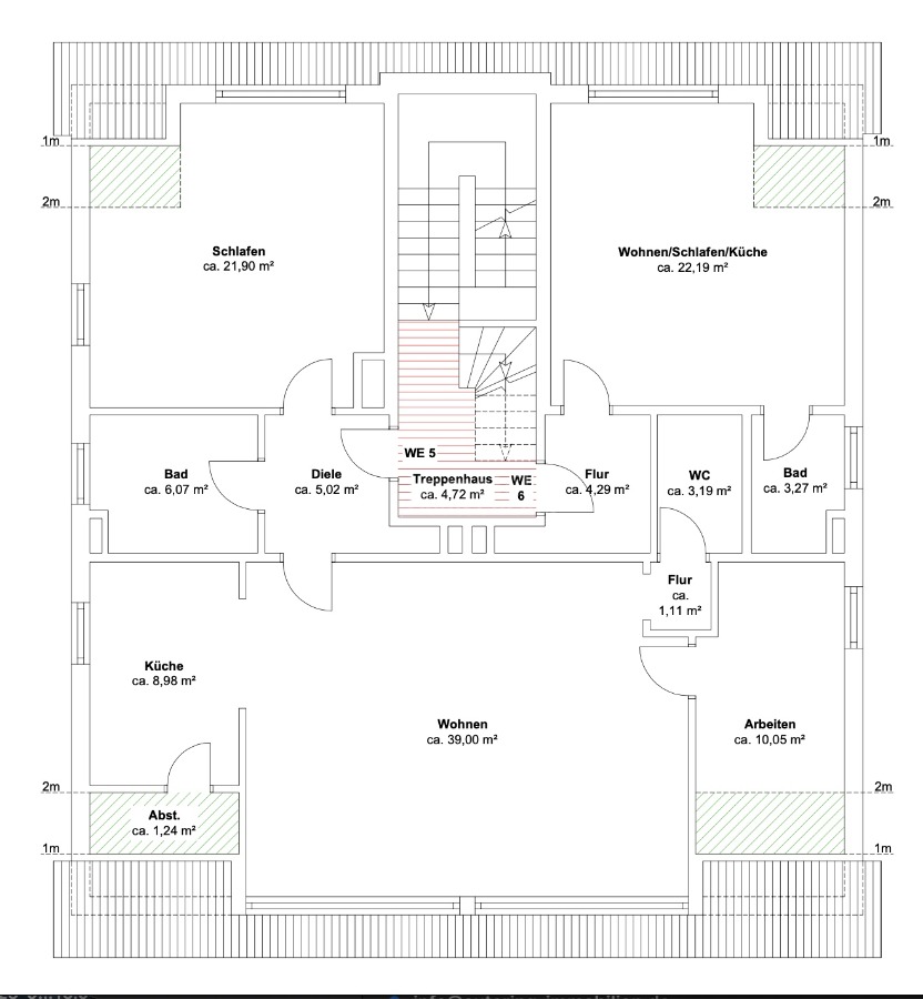 Grundriss Dachgeschoss Mehrfamilienhaus Dortmund