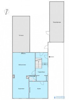Grundriss EG Einfamilienhaus mit Garten & Doppelgarage in Dortmund-Asseln