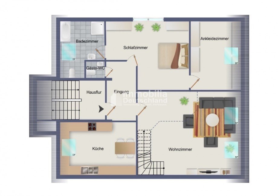 Grundriss Dachgeschoss Maisonettewohnung Dortmund