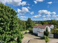 Idyllischer Blick vom Balkon Gl�cksgriff in Benninghofen: Gro�z�gige Dachgeschosswohnung mit S�d-Balkon und Blick auf den Lohbach