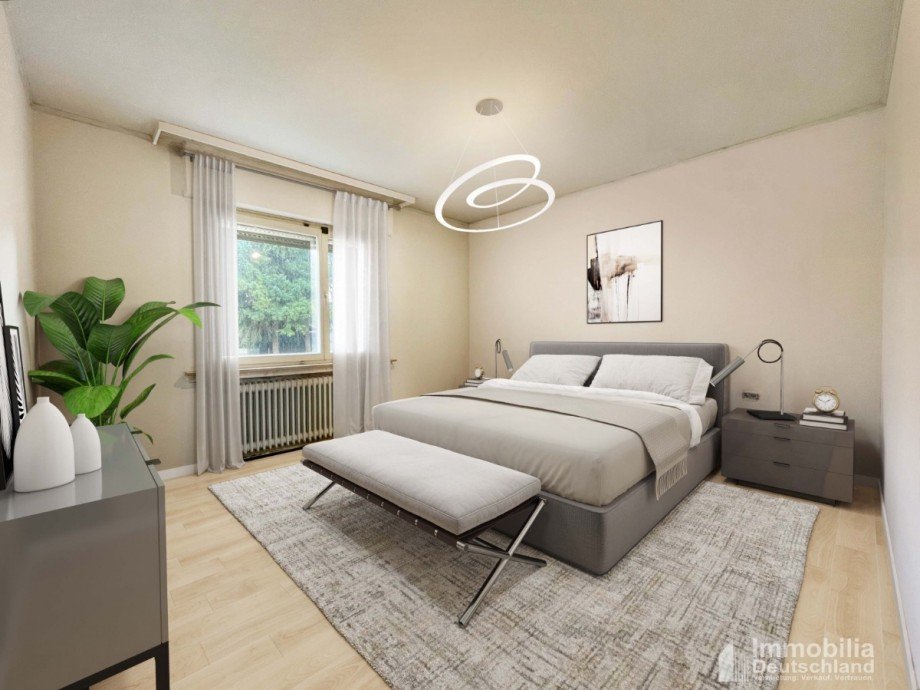 Schlafzimmer EG, Beispiel nach Renovierung Zweifamilienhaus Dortmund