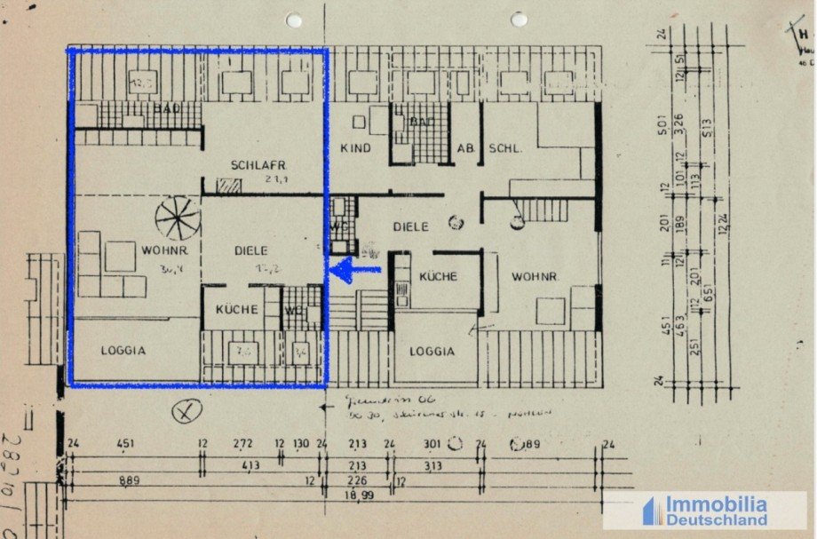 Grundriss 3.OG Etagenwohnung Dortmund