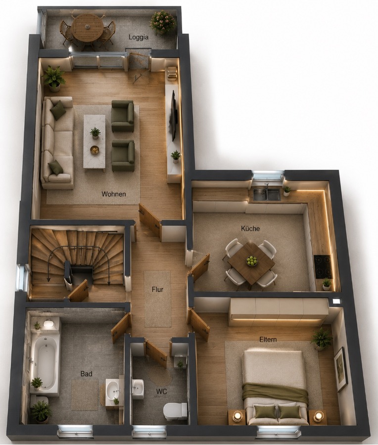 Grundriss OG Zweifamilienhaus Dortmund