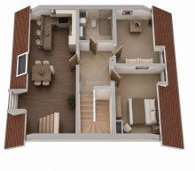 Grundriss DG Wohnen & Arbeiten vereint in Bestlage: Ihr Logenplatz in der L�ner Fu�g�ngerzone!
