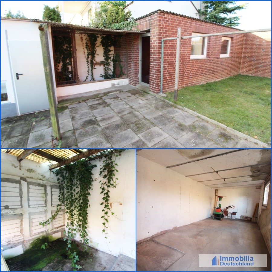 Gartenschuppen und Massivbau Zweifamilienhaus Dortmund